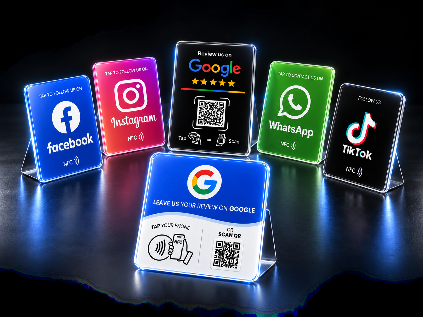 NFC review and social follow card bundle product mockup
